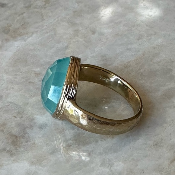 Melinda Maria Green and Gold Statement Ring - West Palm Beach Chic - Chalcedony - Picture 13 of 14